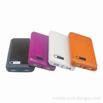 Power Banks with 4,500/6,600/7,800mAh Capacity, 5V 1/2A Dual-USB Output, Built-in USB Storage Tank